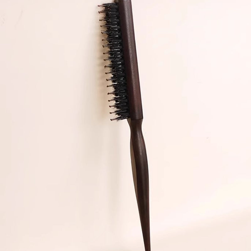 📢📢 50% OFF💁 Bristle Styling Brush – Wooden Rat-Tail Handle for Precise Parting, Smoothing & Root Volume