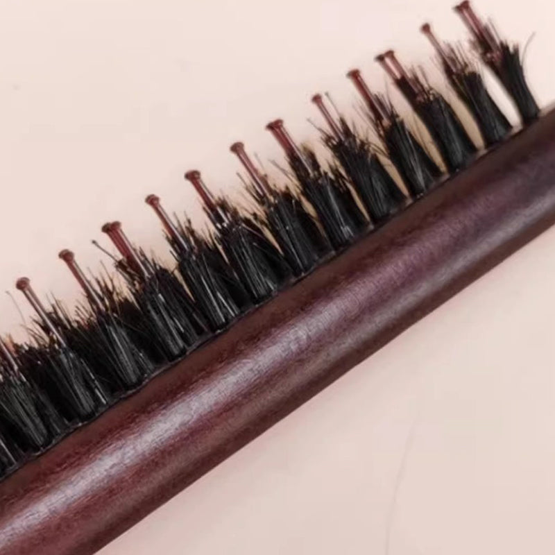 📢📢 50% OFF💁 Bristle Styling Brush – Wooden Rat-Tail Handle for Precise Parting, Smoothing & Root Volume