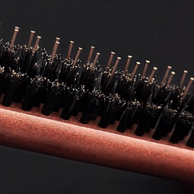 📢📢 50% OFF💁 Bristle Styling Brush – Wooden Rat-Tail Handle for Precise Parting, Smoothing & Root Volume