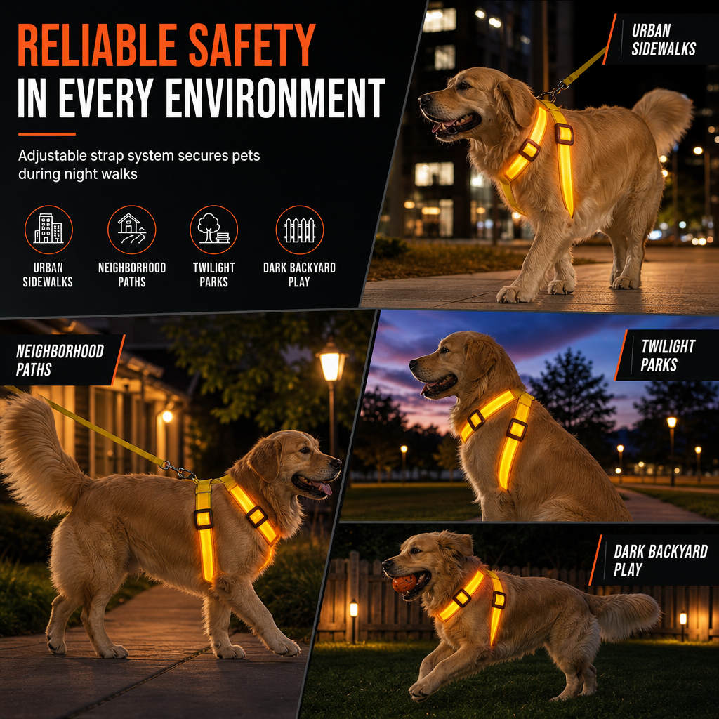🥳2026 HOT SALE💞50K+ SOLD!✨ Adjustable LED Dog Harness Luminous Flashing Pet Chest Strap