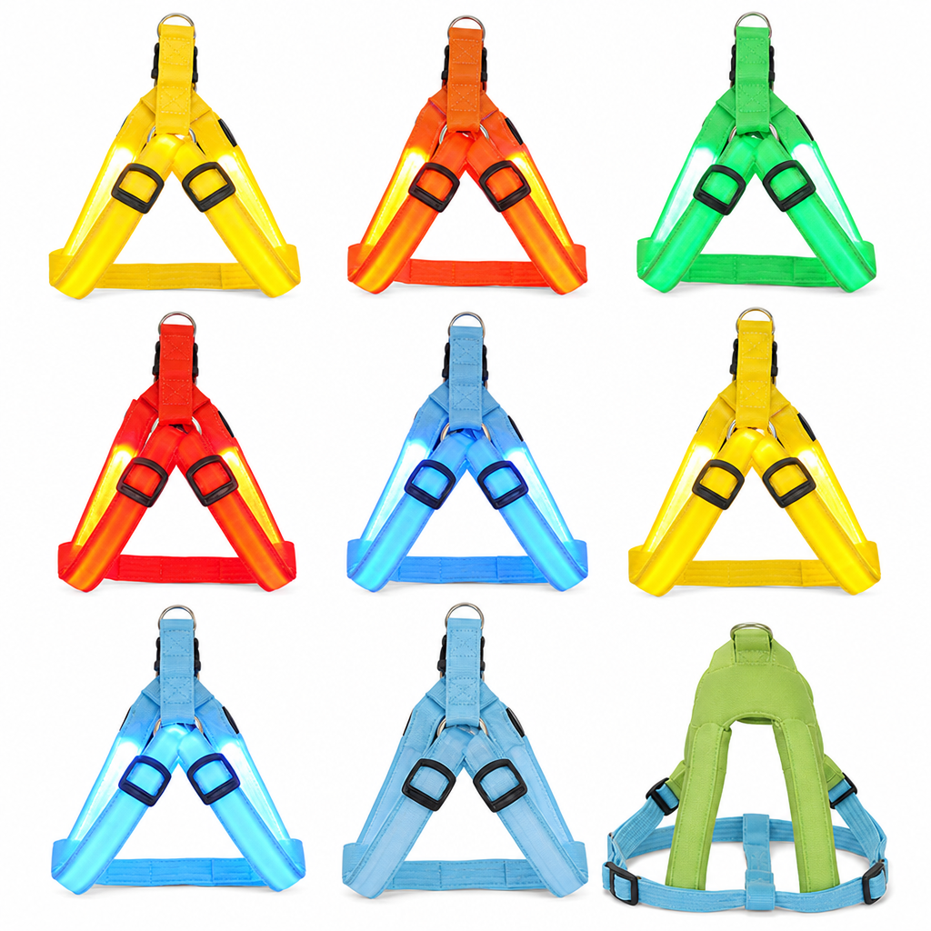 🥳2026 HOT SALE💞50K+ SOLD!✨ Adjustable LED Dog Harness Luminous Flashing Pet Chest Strap