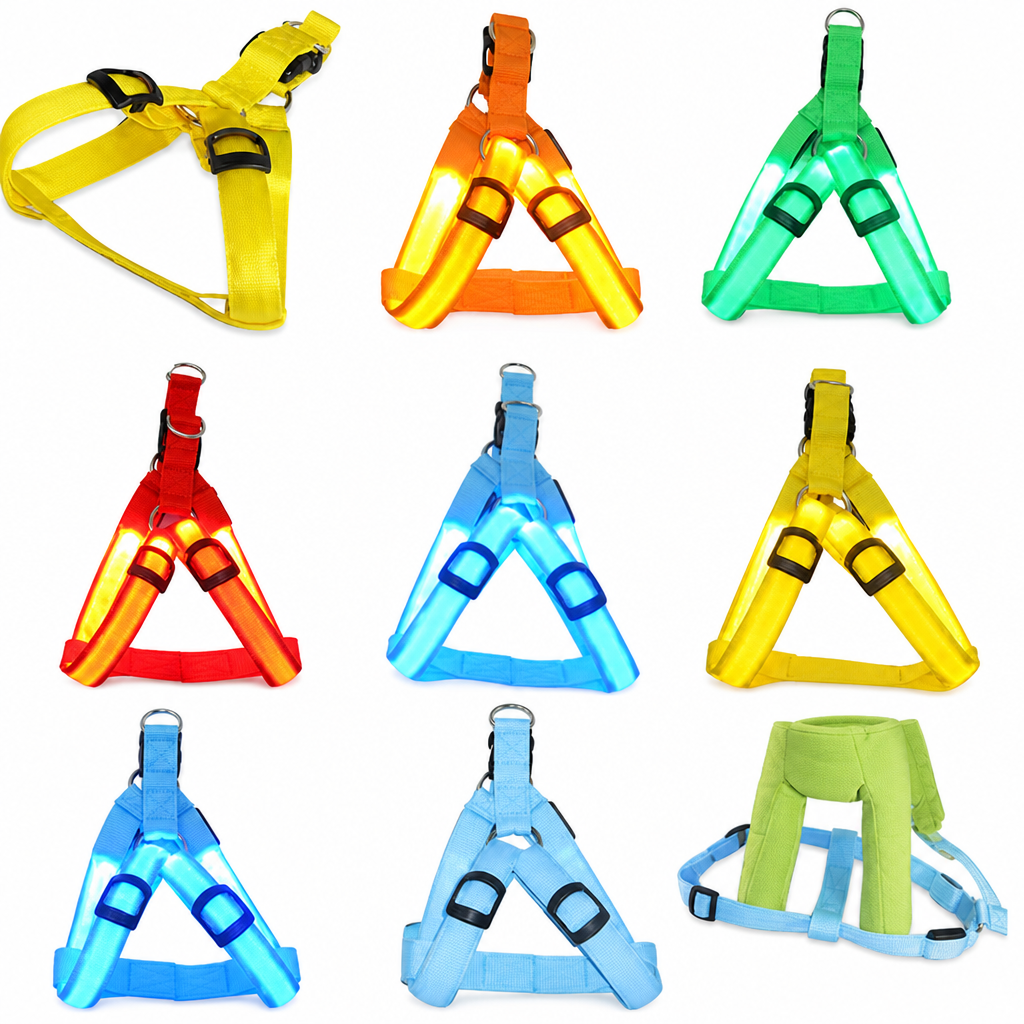 🥳2026 HOT SALE💞50K+ SOLD!✨ Adjustable LED Dog Harness Luminous Flashing Pet Chest Strap