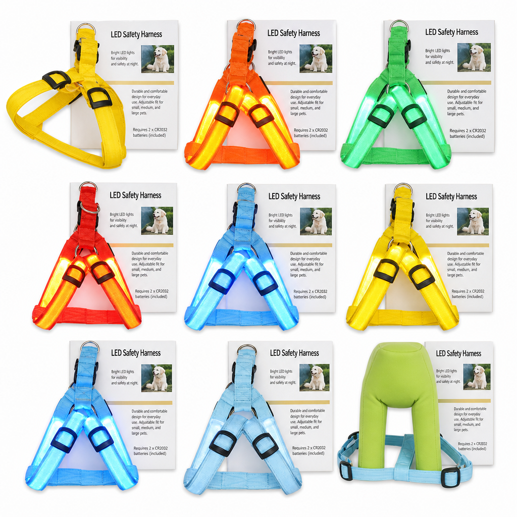 🥳2026 HOT SALE💞50K+ SOLD!✨ Adjustable LED Dog Harness Luminous Flashing Pet Chest Strap