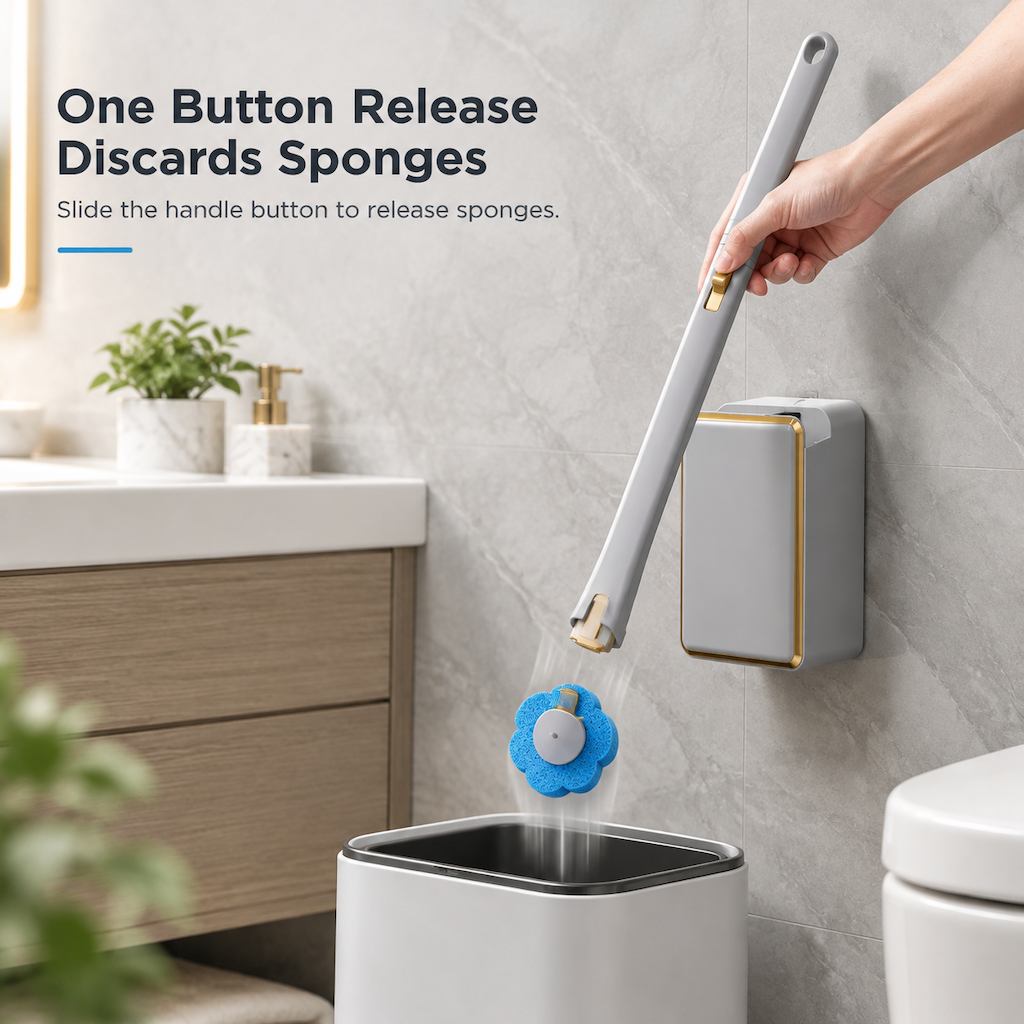 🔥50% OFF!!📢🚽 Wall-Mounted Disposable Toilet Brush Set – Dissolvable Scented Refill Heads, Keep Bathroom Cleaning Tidier & More Convenient ✨