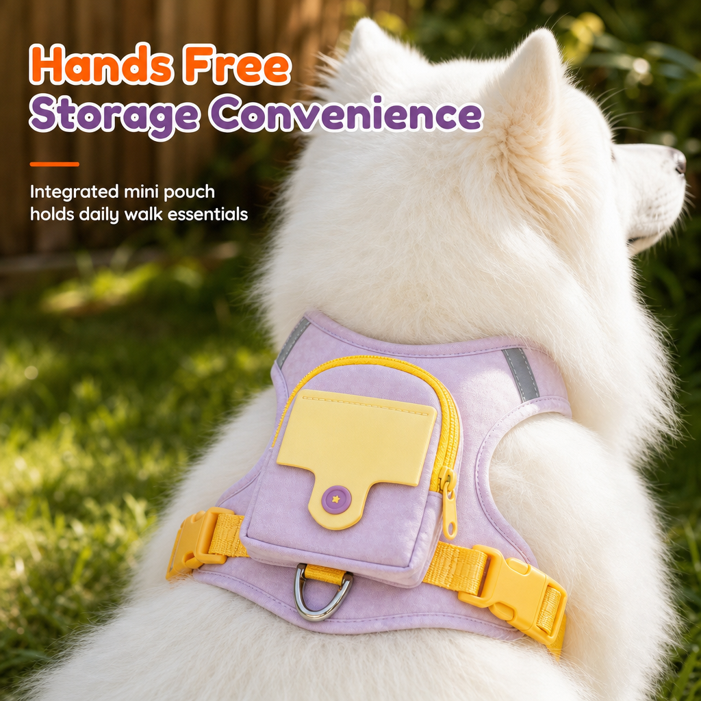 Escape Proof Dog Harness and Leash Set Vest Style Adjustable Chest Harness with 1.5m Leash for Small and Medium Dogs
