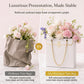 💐 LIMITED-TIME 50% OFF! ✨ Embossed Bouquet Gift Bag – Sturdy Cardboard, Chain Handle, Elegant Packaging 🎁
