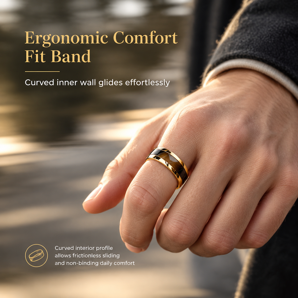 📢📢 50% OFF💎Stainless Steel Enamel Stripe Ring – Trendy Unisex Couple Band for Everyday Style