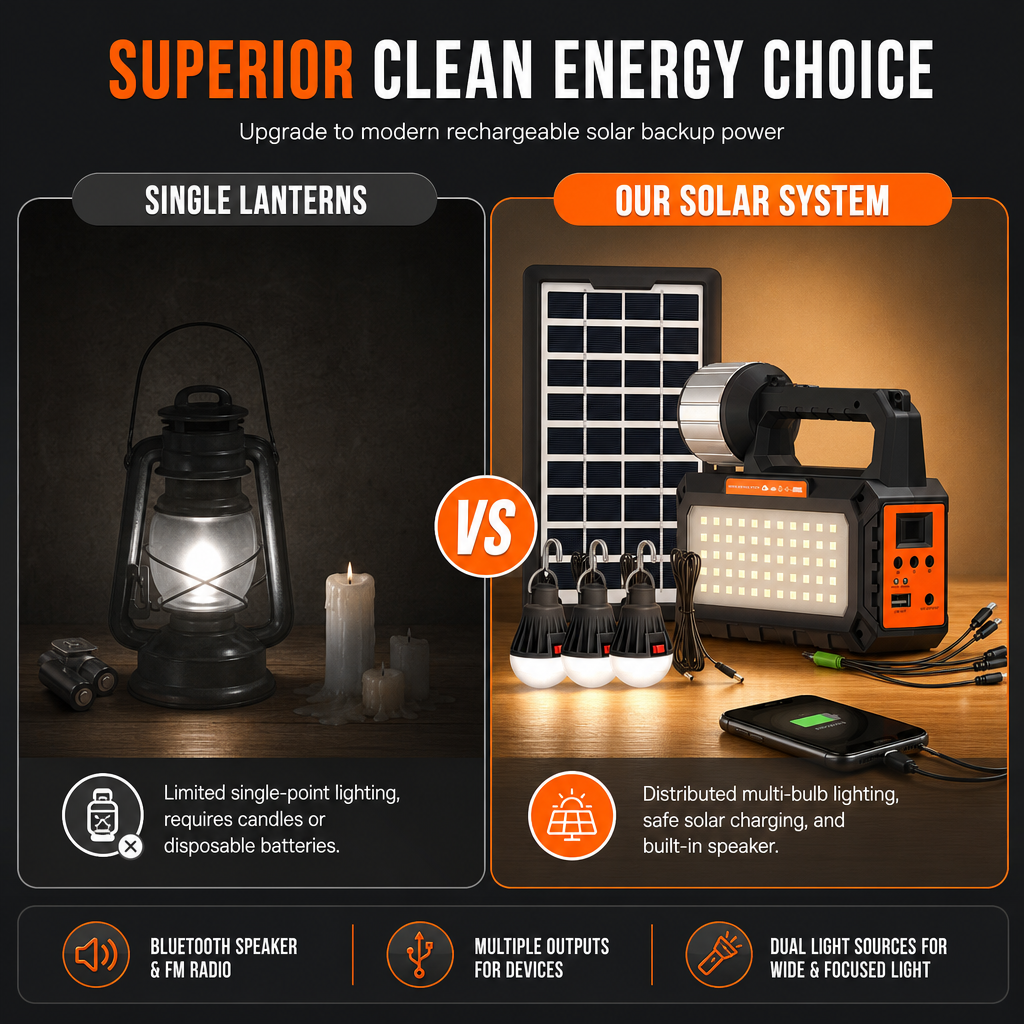Portable Solar Emergency Radio with Bluetooth Speaker Flashlight and 5V Charging