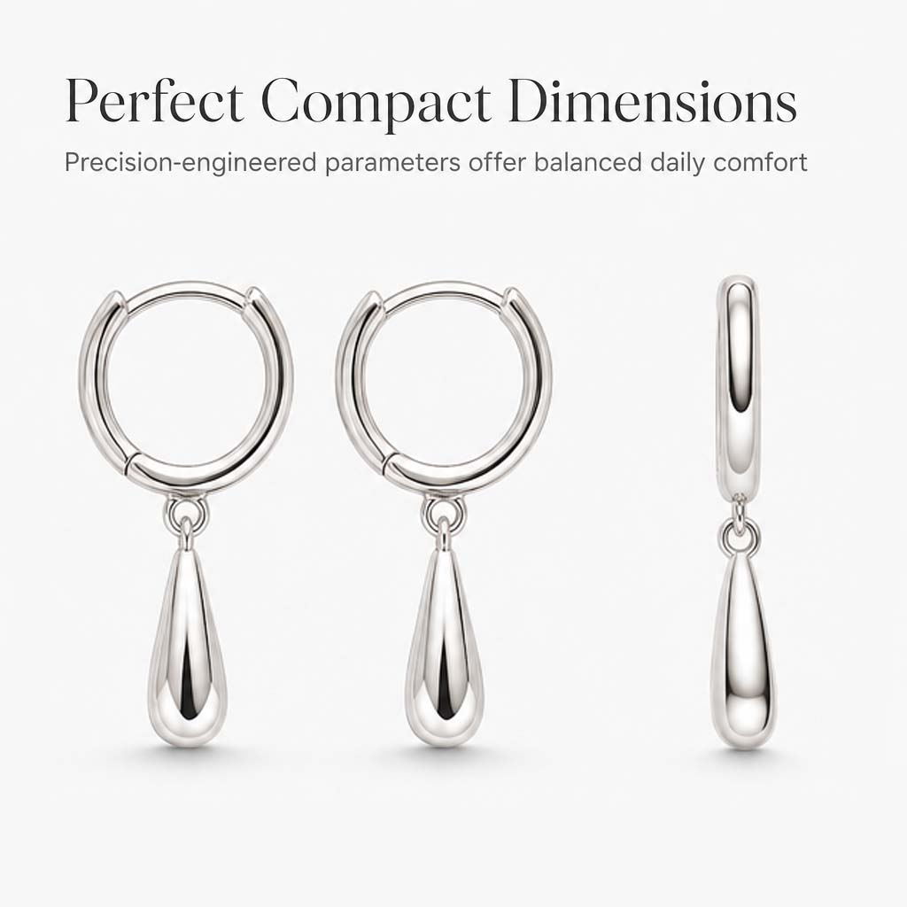 Minimalist Water Drop Circle Hoop Earrings for Women Elegant Huggie Earrings 1 Pair