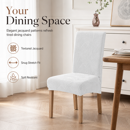 Waterproof Mid Back Dining Chair Slipcover with Pine Leaf Pattern Stain and Scratch Resistant Chair Protector
