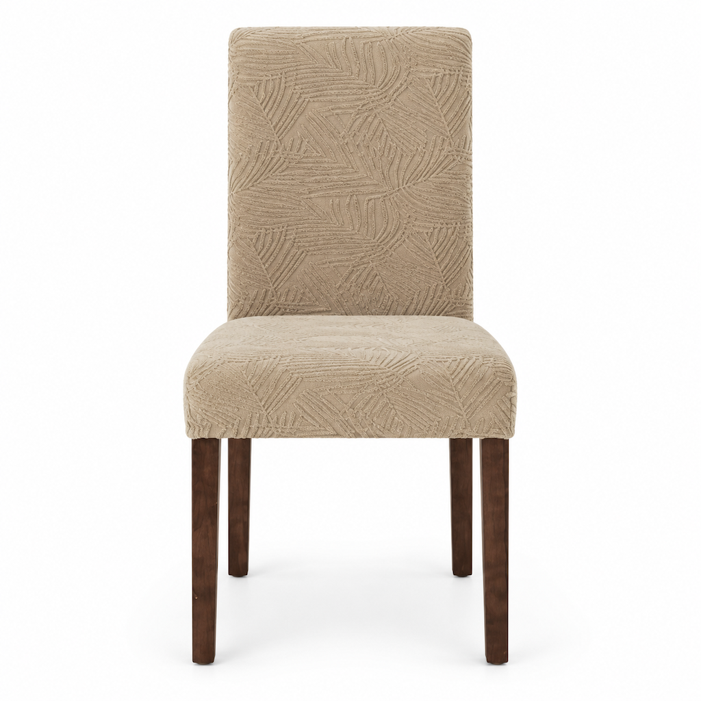 Waterproof Mid Back Dining Chair Slipcover with Pine Leaf Pattern Stain and Scratch Resistant Chair Protector