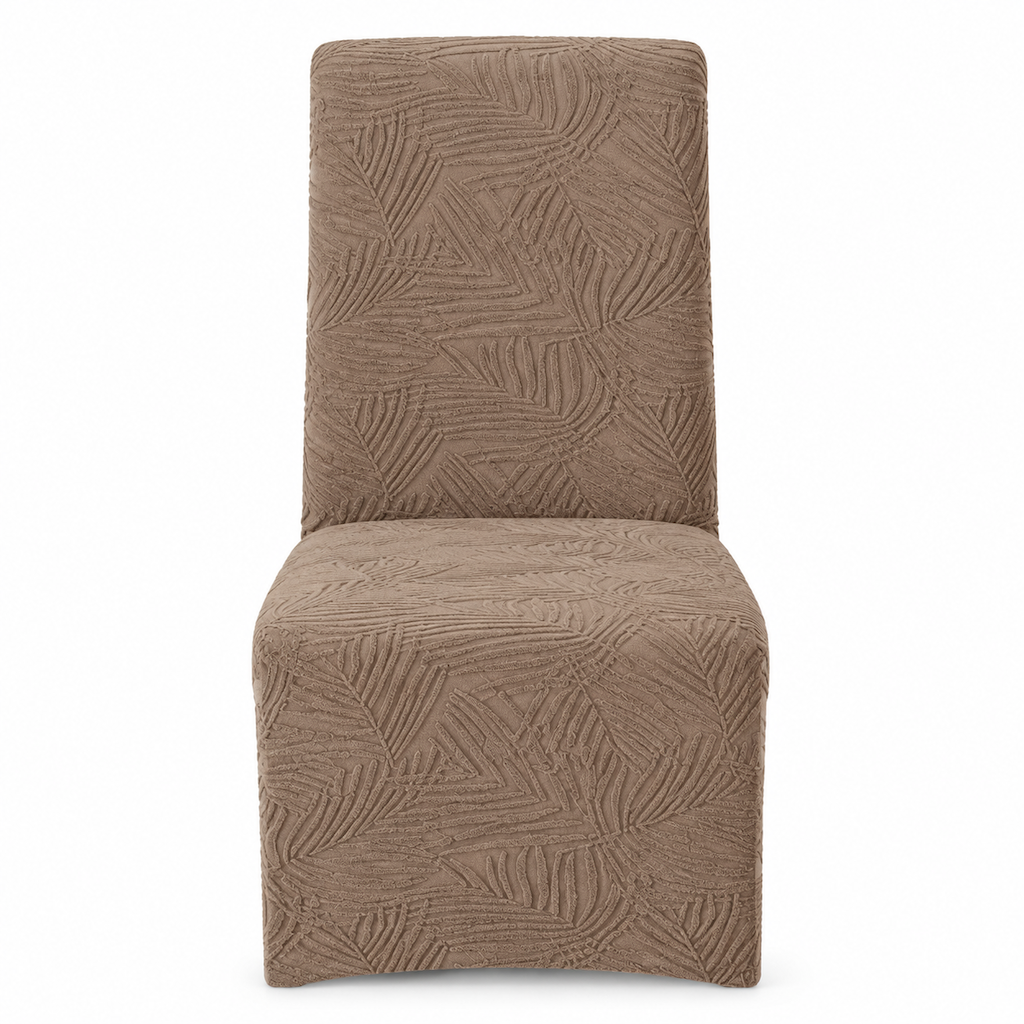 Waterproof Mid Back Dining Chair Slipcover with Pine Leaf Pattern Stain and Scratch Resistant Chair Protector