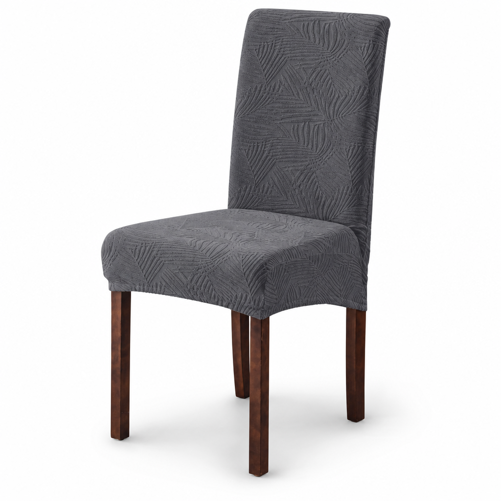 Waterproof Mid Back Dining Chair Slipcover with Pine Leaf Pattern Stain and Scratch Resistant Chair Protector