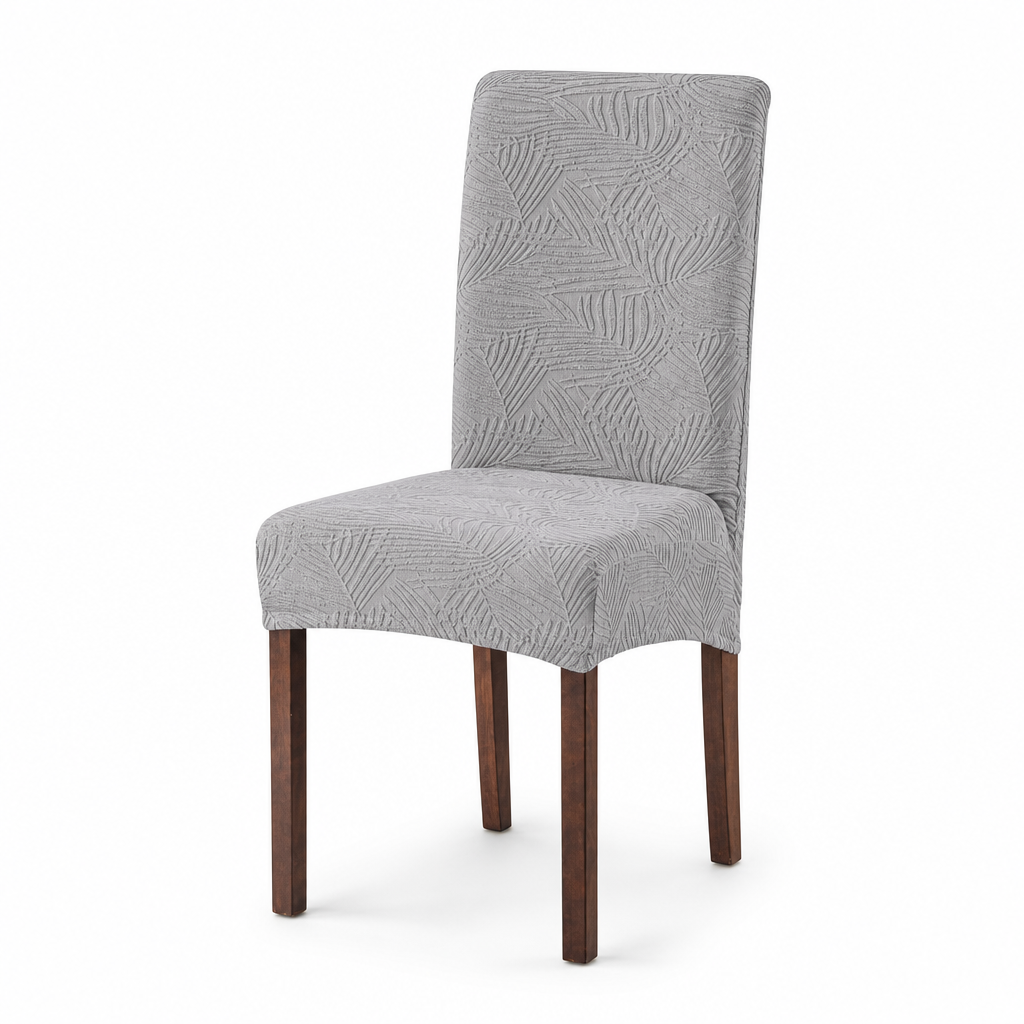 Waterproof Mid Back Dining Chair Slipcover with Pine Leaf Pattern Stain and Scratch Resistant Chair Protector