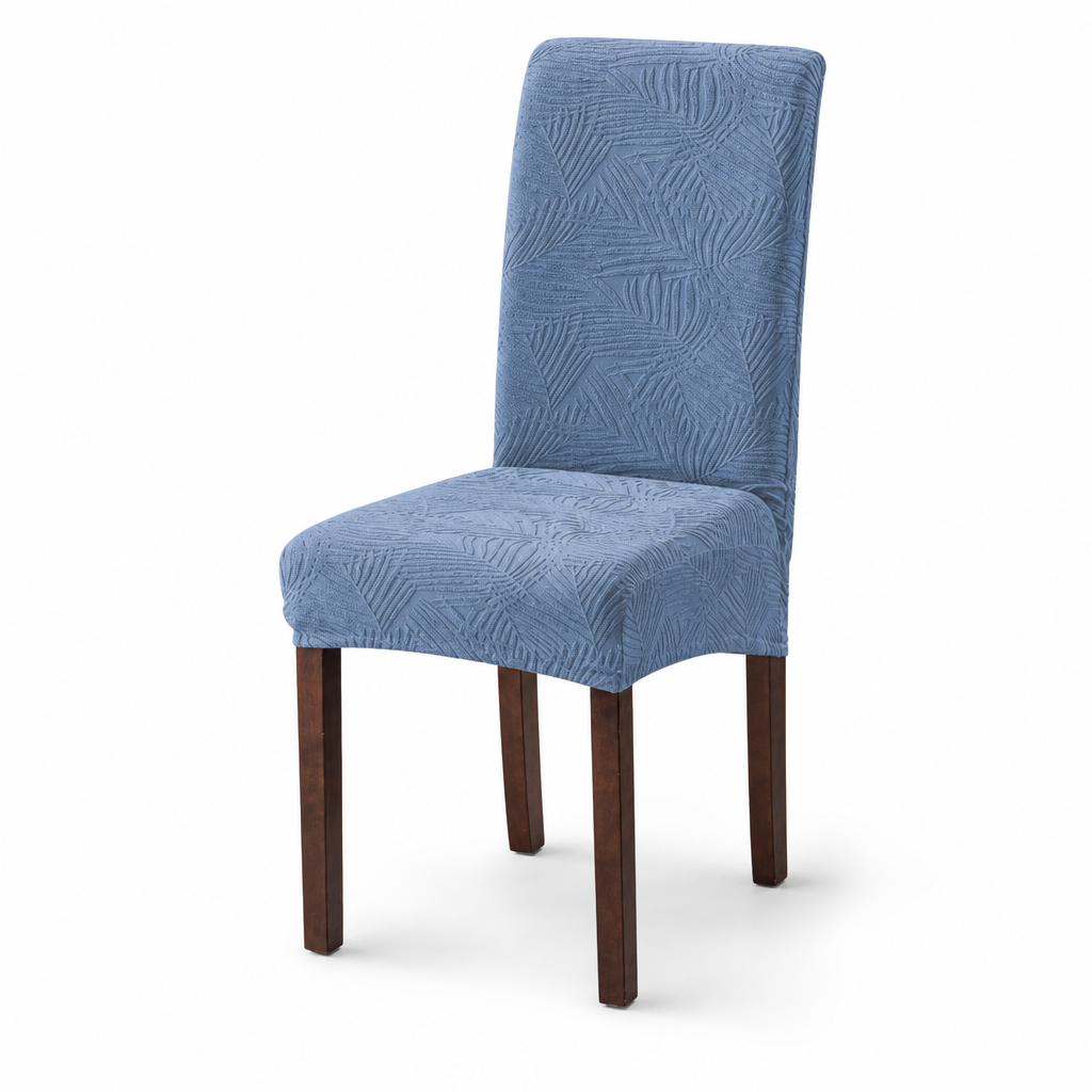 Waterproof Mid Back Dining Chair Slipcover with Pine Leaf Pattern Stain and Scratch Resistant Chair Protector