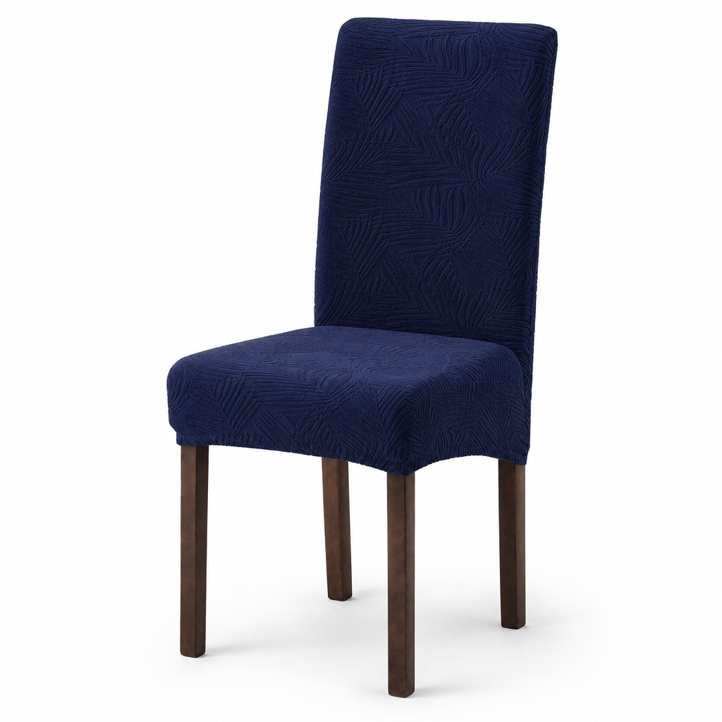 Waterproof Mid Back Dining Chair Slipcover with Pine Leaf Pattern Stain and Scratch Resistant Chair Protector