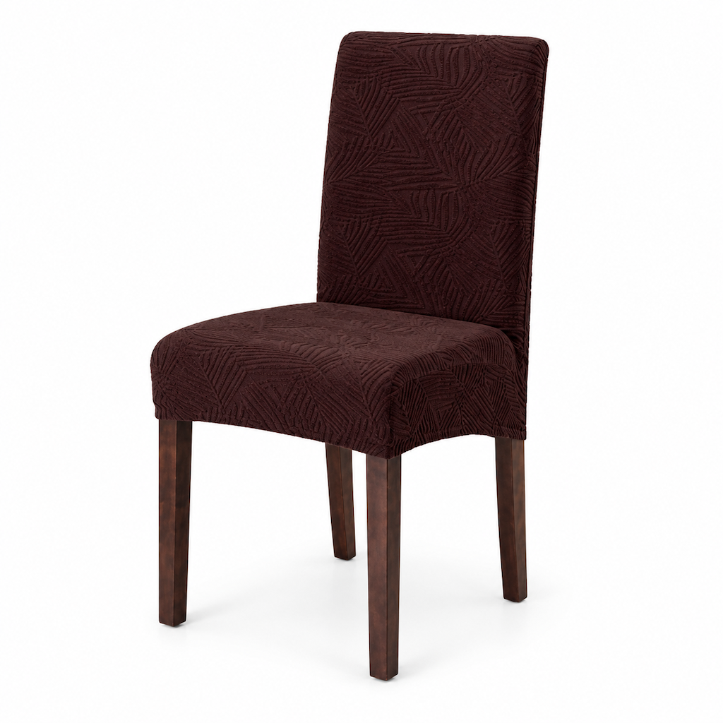 Waterproof Mid Back Dining Chair Slipcover with Pine Leaf Pattern Stain and Scratch Resistant Chair Protector
