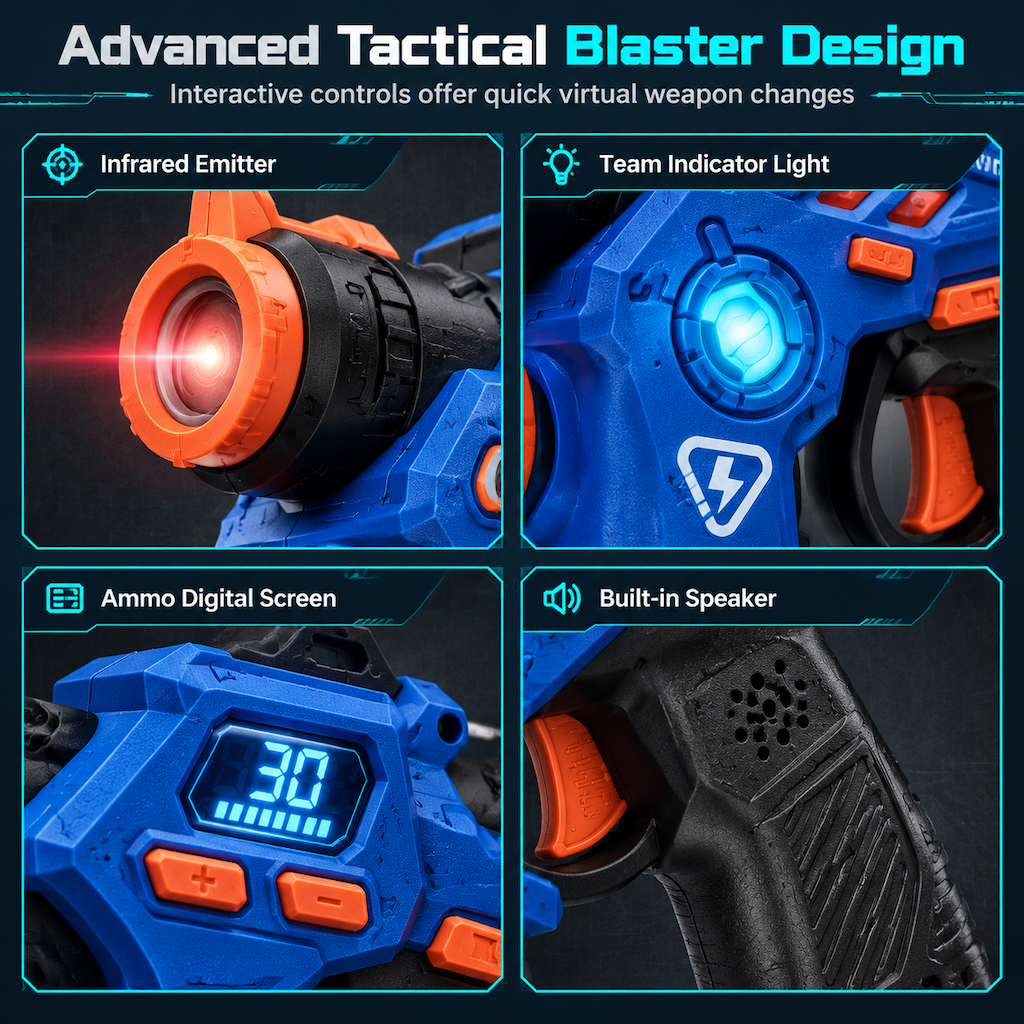 🔫 Kids Laser Tag Set – Target Projection, Team Mode, Lights & Sounds. Active Screen-Free Play! ✨🎯