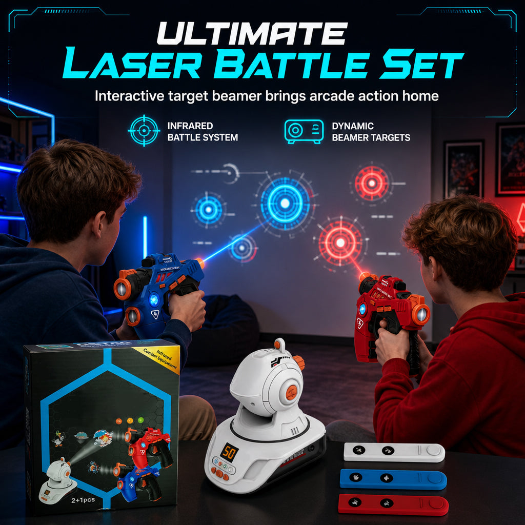 🔫 Kids Laser Tag Set – Target Projection, Team Mode, Lights & Sounds. Active Screen-Free Play! ✨🎯