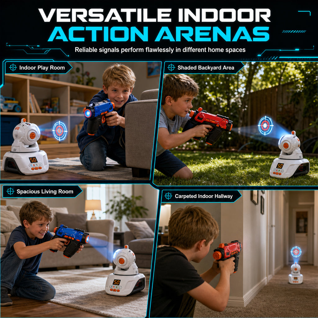 🔫 Kids Laser Tag Set – Target Projection, Team Mode, Lights & Sounds. Active Screen-Free Play! ✨🎯