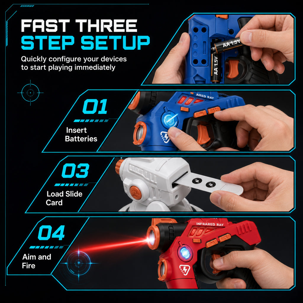🔫 Kids Laser Tag Set – Target Projection, Team Mode, Lights & Sounds. Active Screen-Free Play! ✨🎯