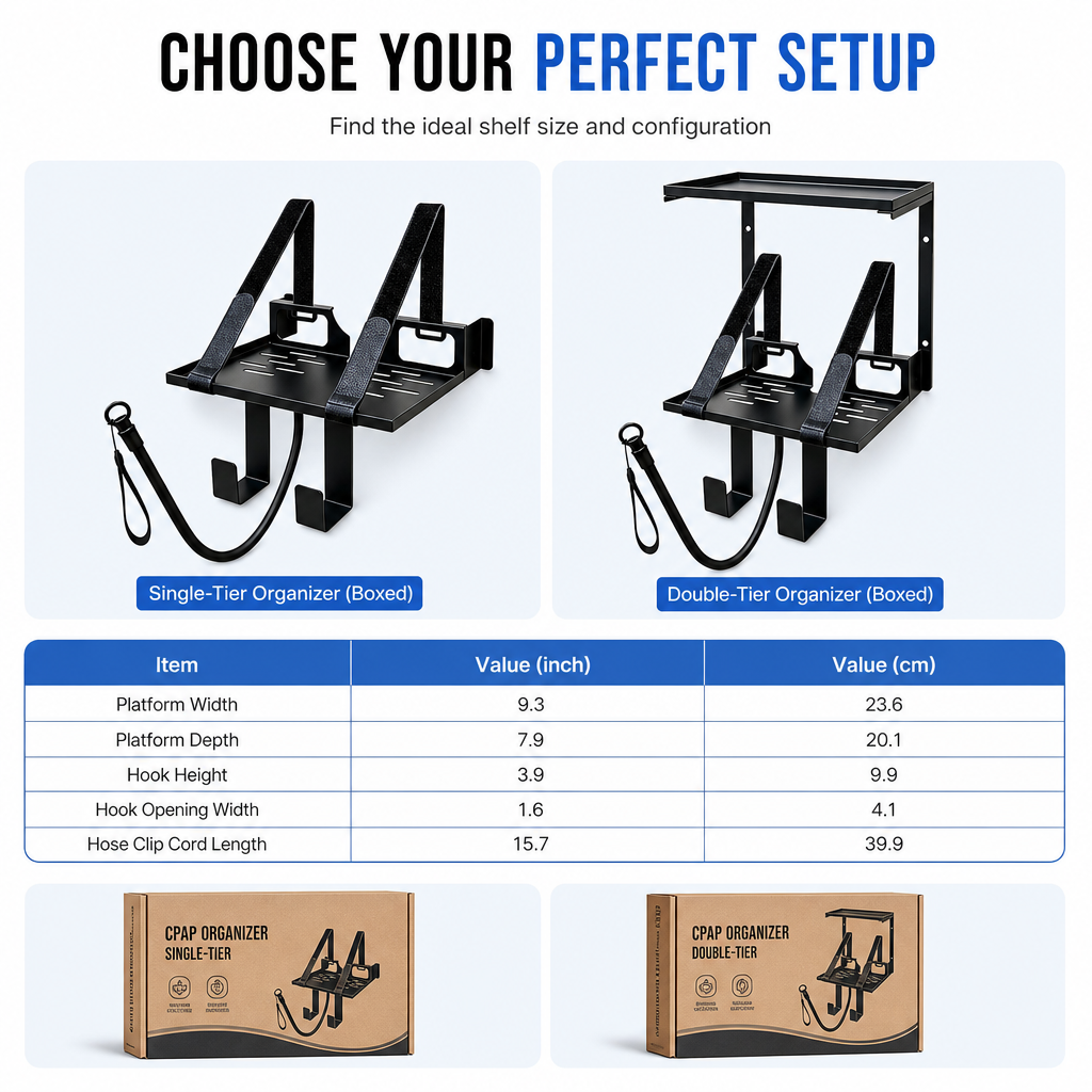 🔥50% OFF!!📢🩺 Wall-Mounted CPAP Hose Holder & Mask Organiser – Keep Tubing Tidy & Within Reach, Compatible With Many CPAP Setups ✨