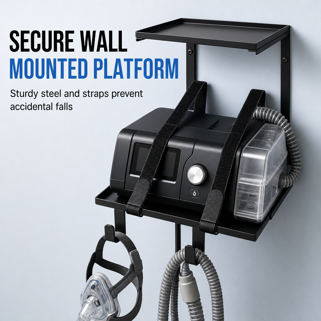 🔥50% OFF!!📢🩺 Wall-Mounted CPAP Hose Holder & Mask Organiser – Keep Tubing Tidy & Within Reach, Compatible With Many CPAP Setups ✨