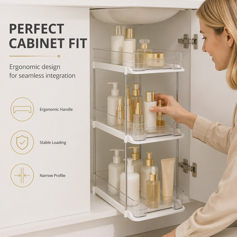 🔥50% OFF!!📢🚰 Multi-Tier Under-Sink Organiser – Maximise Cabinet Space & Keep Cleaning Essentials Tidy ✨