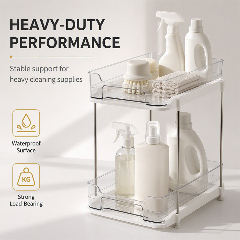 🔥50% OFF!!📢🚰 Multi-Tier Under-Sink Organiser – Maximise Cabinet Space & Keep Cleaning Essentials Tidy ✨