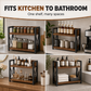 🧺 2-Tier Countertop Organiser: Wood & Iron, Space-Saving, Kitchen & Bathroom Storage