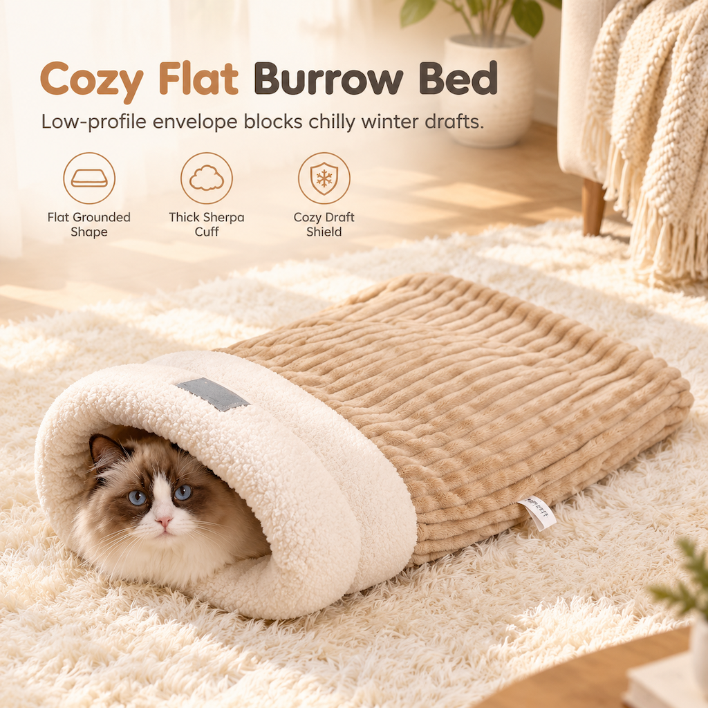 ❄️🐾Winter Warm Semi-Enclosed Pet Sleeping Bag