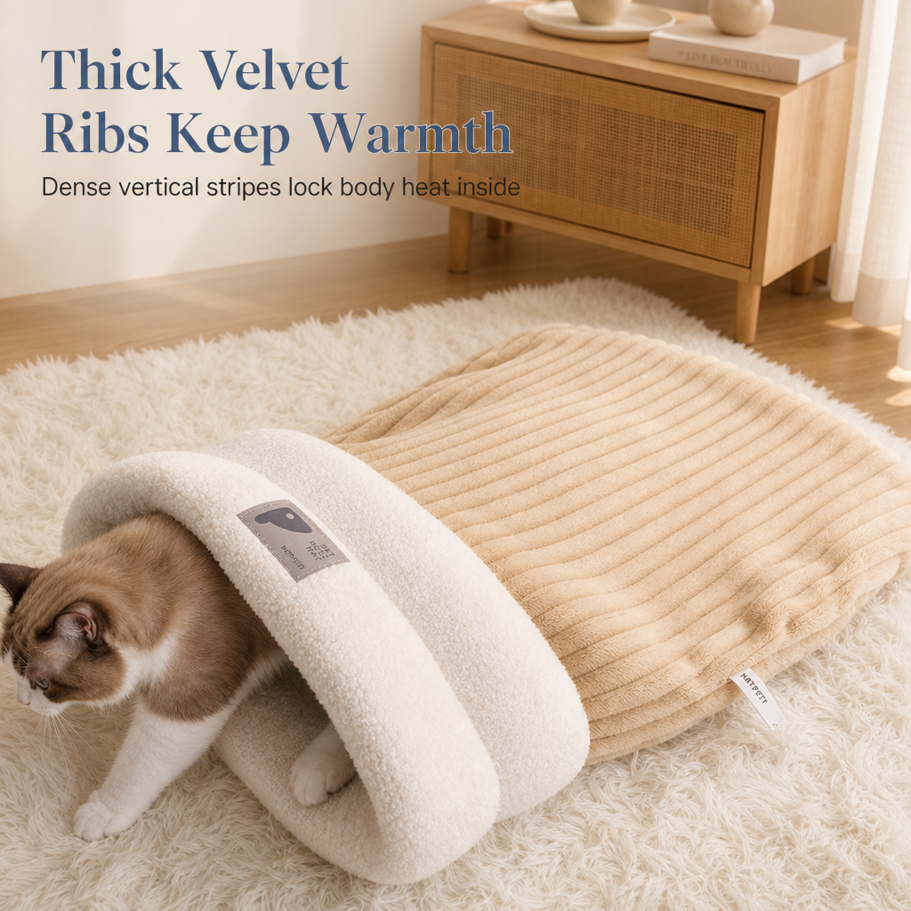 ❄️🐾Winter Warm Semi-Enclosed Pet Sleeping Bag