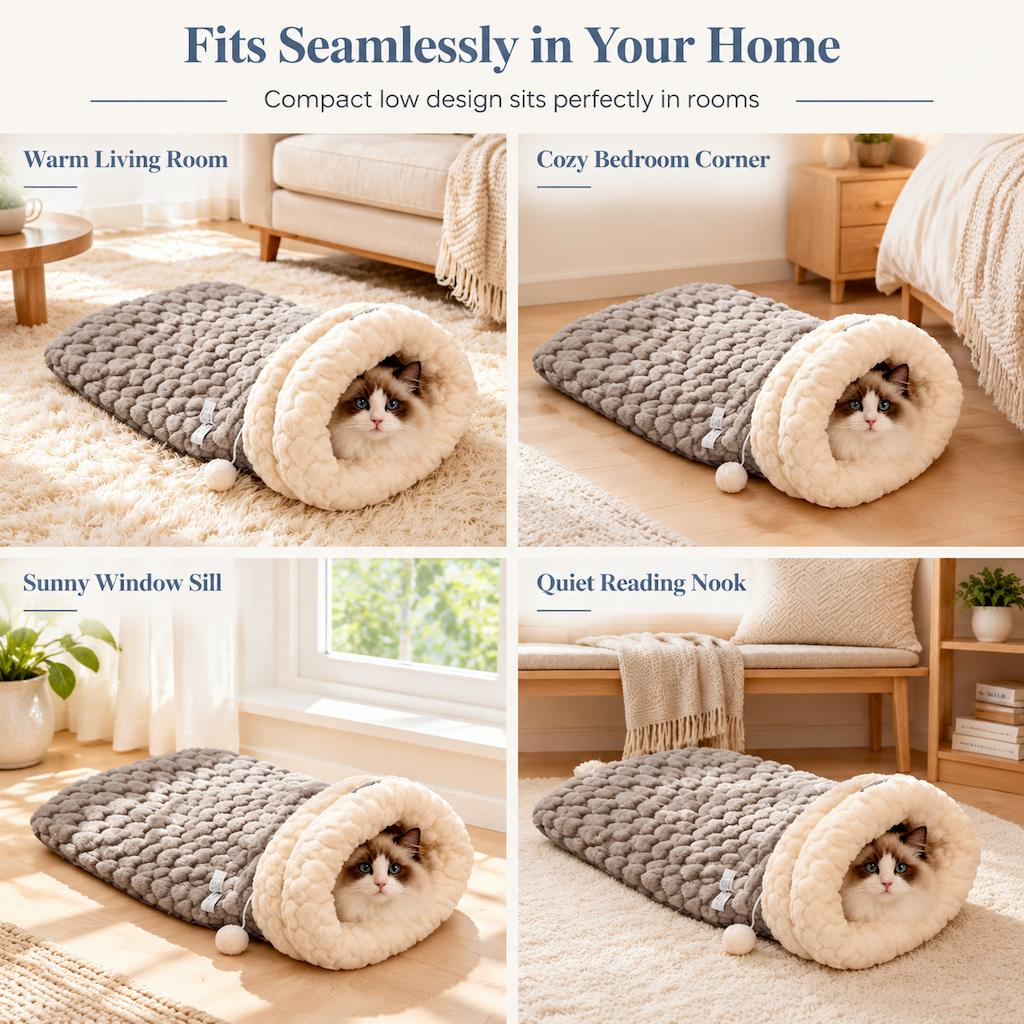 ❄️🐾Winter Warm Semi-Enclosed Pet Sleeping Bag