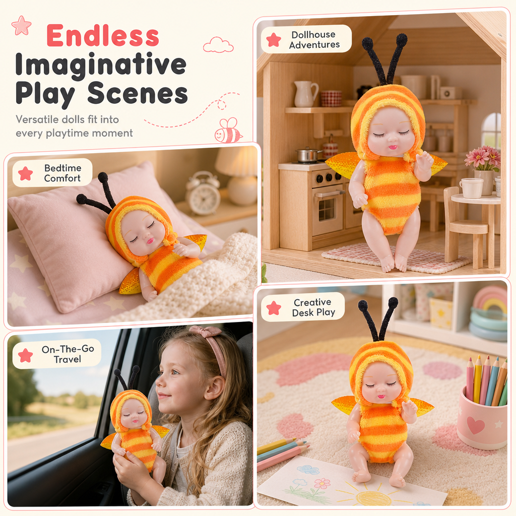 🧸 Realistic Reborn Sleeping Doll – Cute, Poseable & Portable