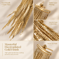 Gold Long Tassel Dangle Earrings Statement Irregular Beveled Drop Earrings for Women 1 Pair