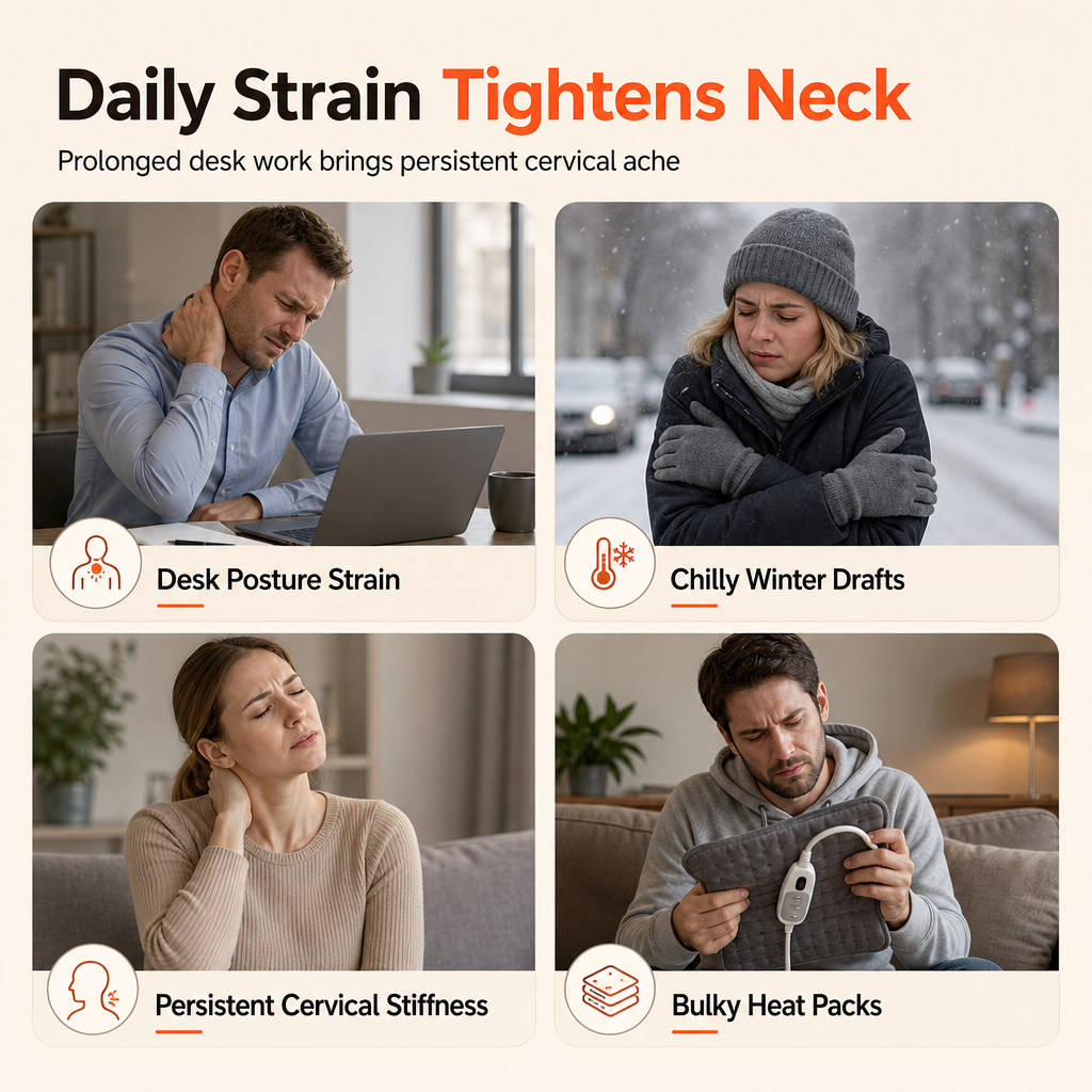 📢📢50% OFF !! ⏰Electric Heated Neck Wrap Rechargeable Graphene Heating Neck Scarf with Massage for Cervical Spine Warmth and Support
