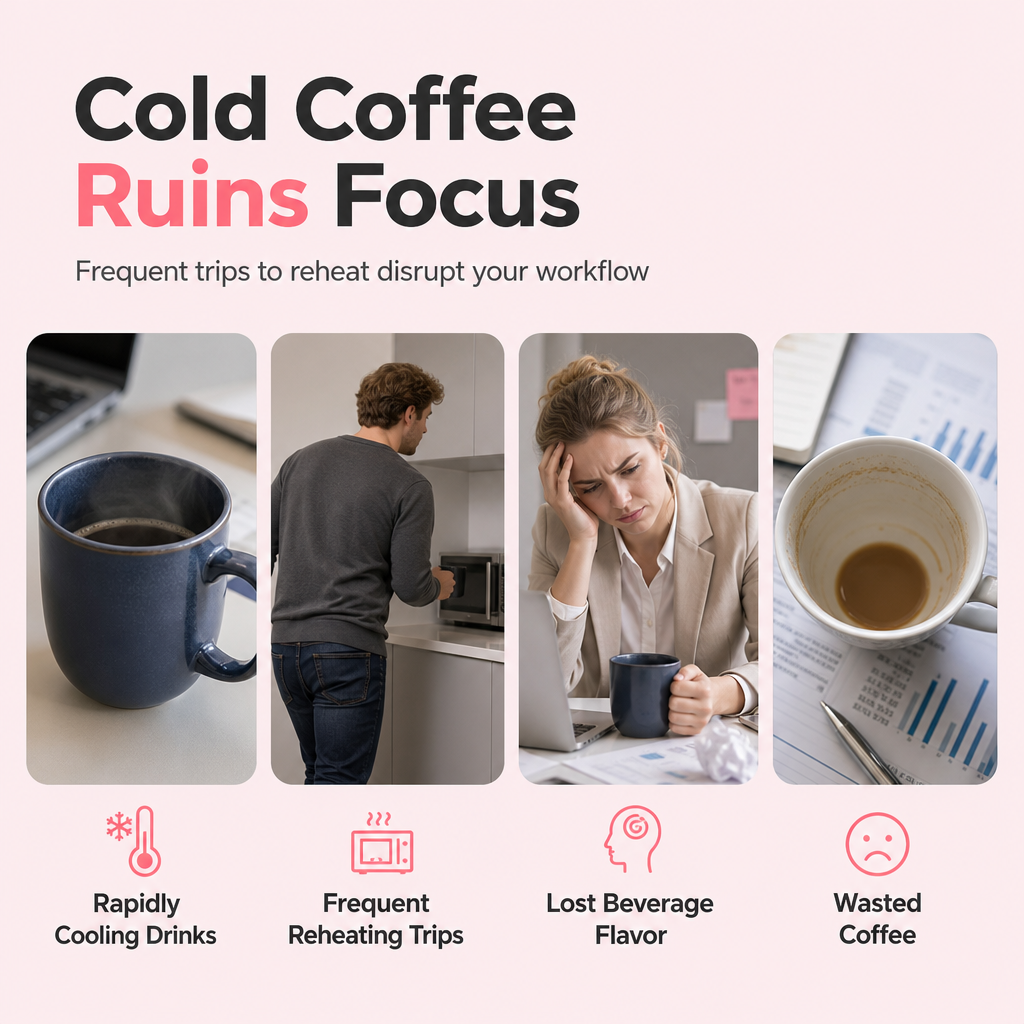 ☕🍫 Electric Coffee Mug Warmer with 3-Temp Settings