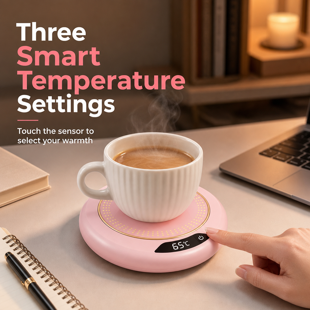 ☕🍫 Electric Coffee Mug Warmer with 3-Temp Settings