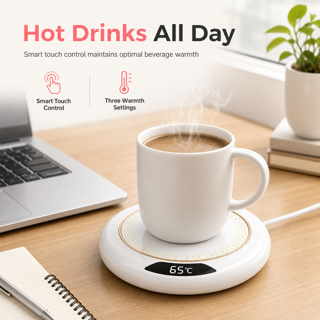 ☕🍫 Electric Coffee Mug Warmer with 3-Temp Settings