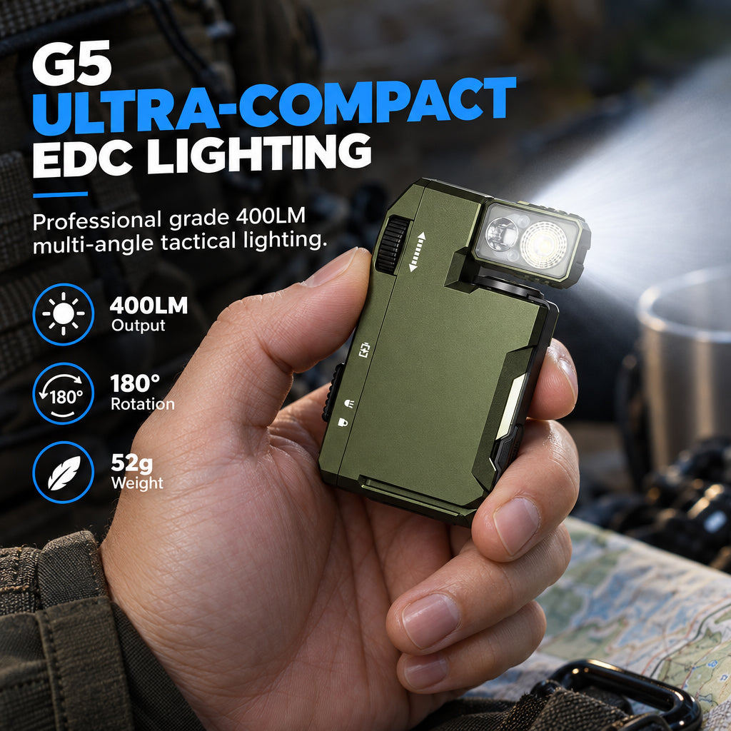 Ultra-Compact Rechargeable EDC Flashlight with 180-Degree Rotating Head