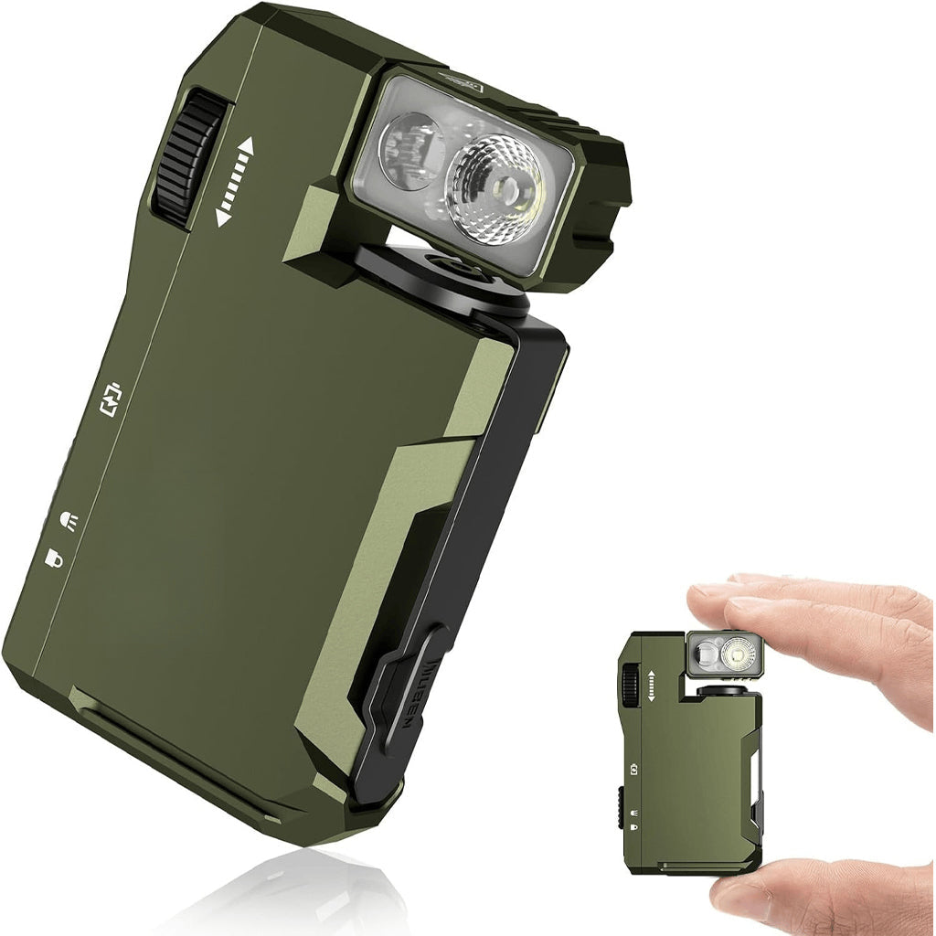 Ultra-Compact Rechargeable EDC Flashlight with 180-Degree Rotating Head