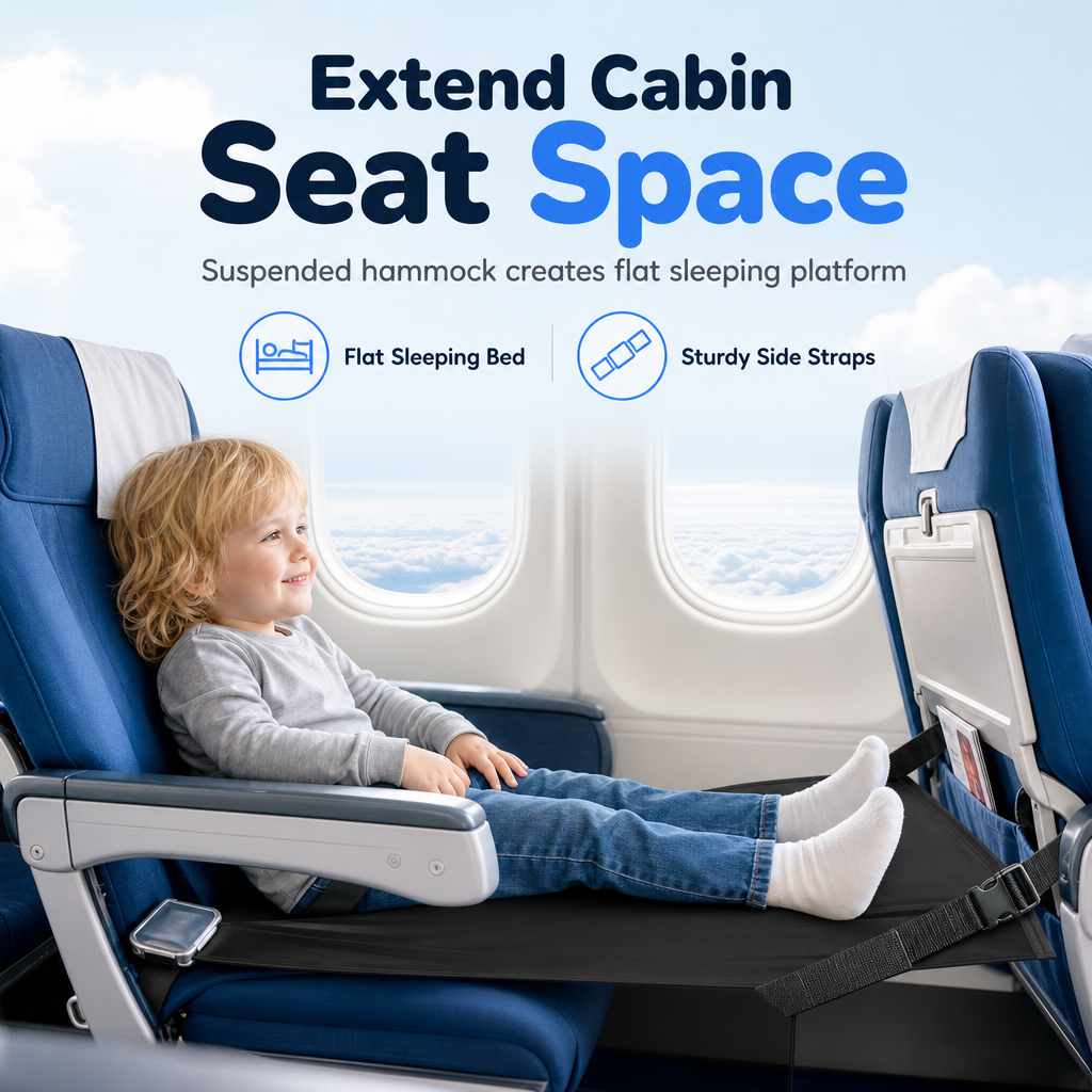 ✈️Portable Kids Airplane Travel Hammock Footrest Bed Extender for Toddlers