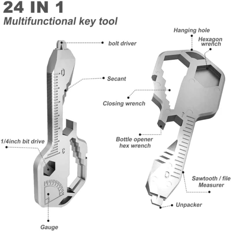 24 in 1 Key Shaped Pocket Tool