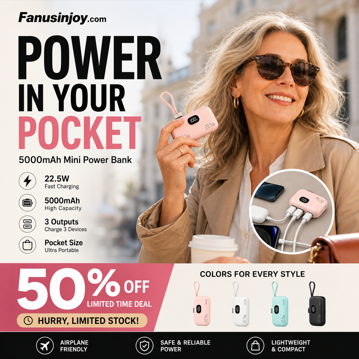 📱50% OFF! 5000mAh Mini Power Bank – Portable, Universal Compatibility 🔋🔌【Limited Offer】